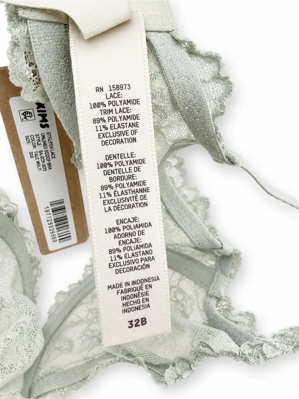 SKIMS Lace Unlined Scoop Bra – 32B – Talc Multi 💚 - Picture 5 of 5